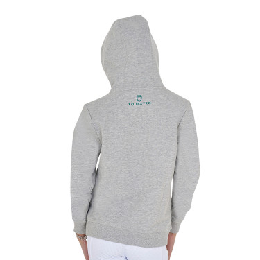 Sudadera infantil con capucha cremallera y letras efecto toalla