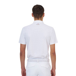 Polo de concurso para hombre Equestro Ridertechnology de manga corta con botones
