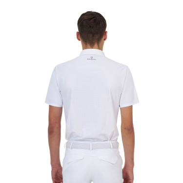 Polo de concurso para hombre Equestro Ridertechnology de manga corta con botones