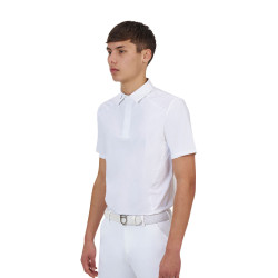 Polo de concurso para hombre Equestro Ridertechnology de manga corta con botones