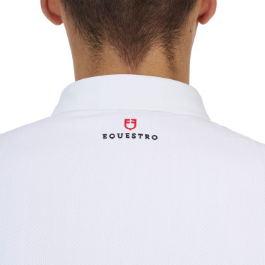 Polo de concurso hombre Equestro Ridertechnology manga larga con botones
