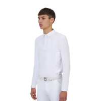Polo de concurso hombre Equestro Ridertechnology manga larga con botones