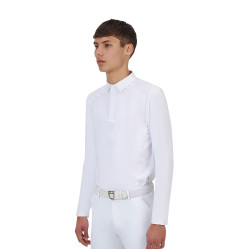Polo de concurso hombre Equestro Ridertechnology manga larga con botones