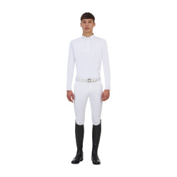 Polo de concurso hombre Equestro Ridertechnology manga larga con botones