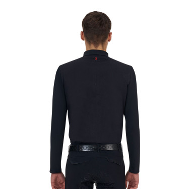 Polo da entrenamiento hombre Equestro Ridertechnology manga larga con cremallera