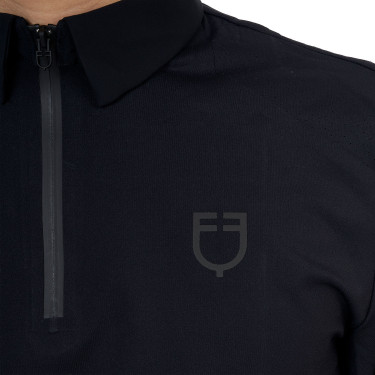 Polo da entrenamiento hombre Equestro Ridertechnology manga larga con cremallera