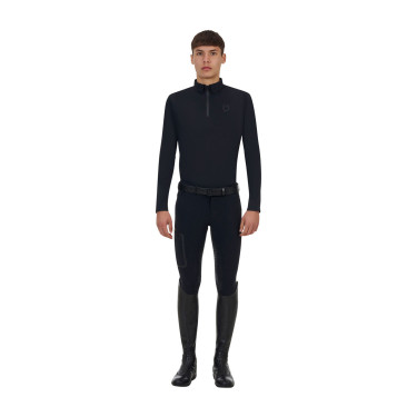 Polo da entrenamiento hombre Equestro Ridertechnology manga larga con cremallera