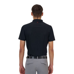 Polo de entrenamiento para hombre Equestro Ridertechnology de manga corta con cremallera