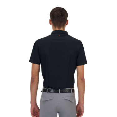 Polo de entrenamiento para hombre Equestro Ridertechnology de manga corta con cremallera