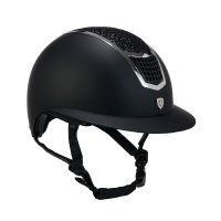 Casco con brillos y visera ancha homologación EN 1384-2023