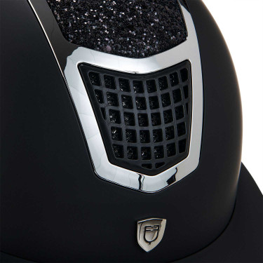 Casco con brillos y visera ancha homologación EN 1384-2023