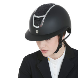 Casco con brillos y visera ancha homologación EN 1384-2023
