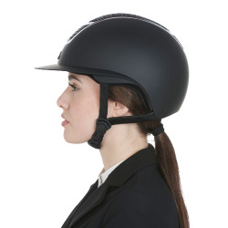 Casco con brillos y visera ancha homologación EN 1384-2023