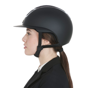 Casco con brillos y visera ancha homologación EN 1384-2023