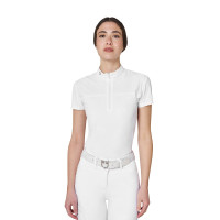 Polo de concurso para mujer Equestro Ridertechnology tejido perforado