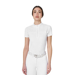 Polo de concurso para mujer Equestro Ridertechnology tejido perforado