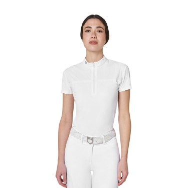 Polo de concurso para mujer Equestro Ridertechnology tejido perforado