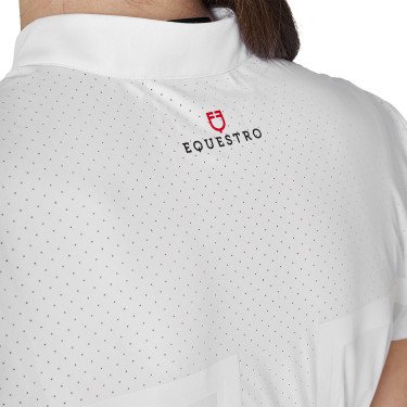 Polo de concurso para mujer Equestro Ridertechnology tejido perforado