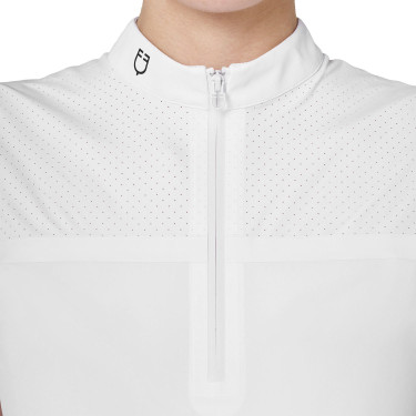 Polo de concurso para mujer Equestro Ridertechnology tejido perforado