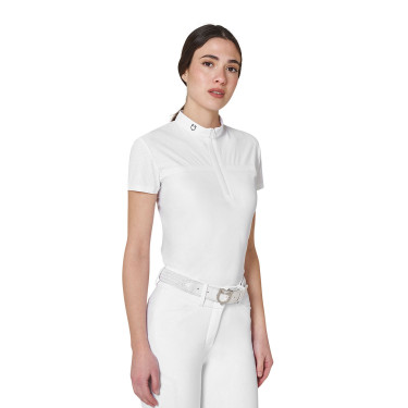 Polo de concurso para mujer Equestro Ridertechnology tejido perforado