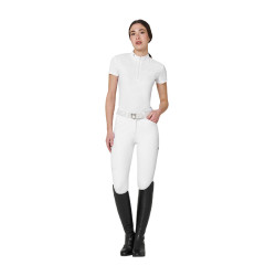 Polo de concurso para mujer Equestro Ridertechnology tejido perforado