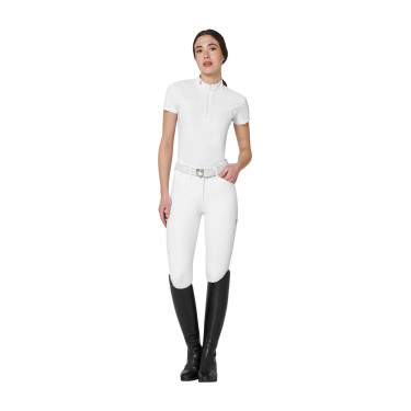 Polo de concurso para mujer Equestro Ridertechnology tejido perforado