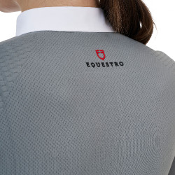 Polo de concurso para mujer Equestro Ridertechnology de manga larga con cremallera