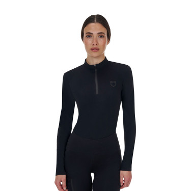 Polo de entrenamiento mujer Equestro Ridertechnology manga larga con cremallera