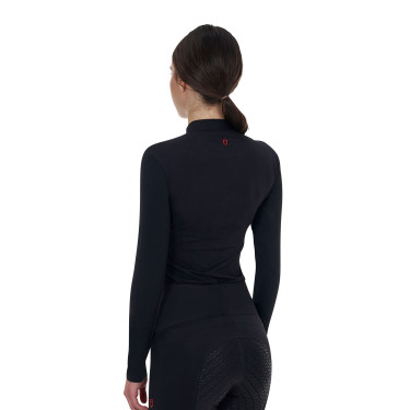 Polo de entrenamiento mujer Equestro Ridertechnology manga larga con cremallera