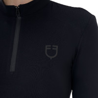 Polo de entrenamiento mujer Equestro Ridertechnology manga larga con cremallera