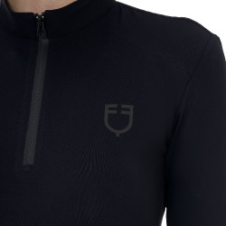 Polo de entrenamiento mujer Equestro Ridertechnology manga larga con cremallera