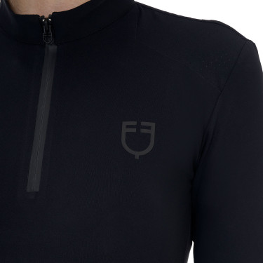 Polo de entrenamiento mujer Equestro Ridertechnology manga larga con cremallera