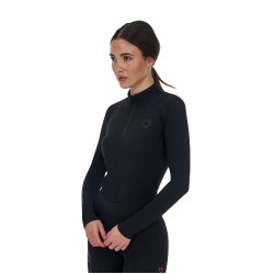 Polo de entrenamiento mujer Equestro Ridertechnology manga larga con cremallera