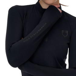 Polo de entrenamiento mujer Equestro Ridertechnology manga larga con cremallera