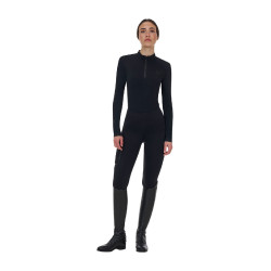 Polo de entrenamiento mujer Equestro Ridertechnology manga larga con cremallera