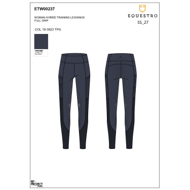 Leggings de mujer full grip con inserciones perforadas Americana marina Azul marino