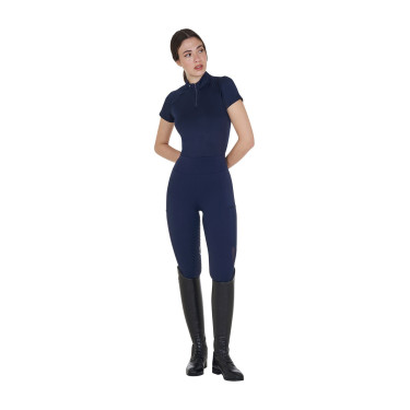 Leggings de mujer full grip con inserciones perforadas Americana marina Azul marino