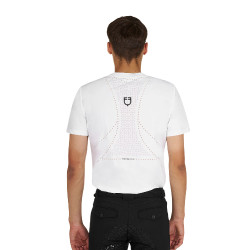 Camiseta de entrenamiento para hombre en tejido técnico con microperforaciones Blanco