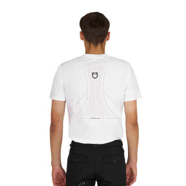 Camiseta de entrenamiento para hombre en tejido técnico con microperforaciones Blanco