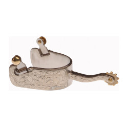 Espuelas western de acero inoxidable anchas decoradas