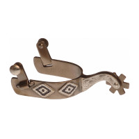 Espuelas western bruñidas con decoración de rombos