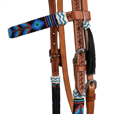 Cabezada western con decoraciones navajas