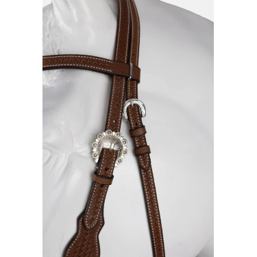 Futurity brida tipo western cabestro anudado con conchos Futurity brida tipo western cabestro anudado con conchos