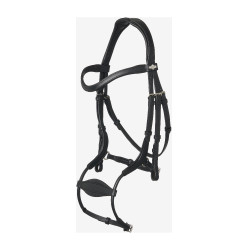 Brida muserola ajustable anatómica Arika negro/plata LeMieux