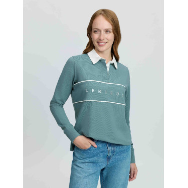 Polo de rugby LeMieux Rochelle para mujer Aloe Azul