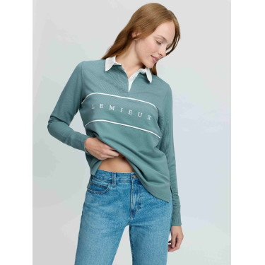 Polo de rugby LeMieux Rochelle para mujer Aloe Azul