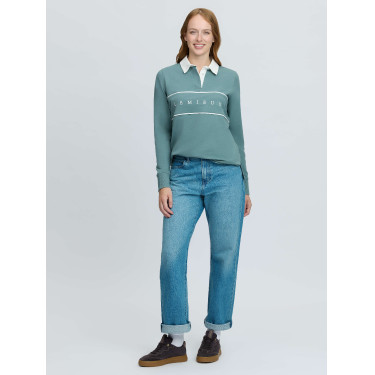 Polo de rugby LeMieux Rochelle para mujer Aloe Azul