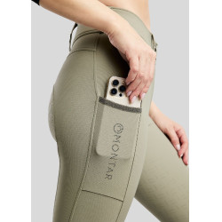 Pantalones de montar MoGaia Gun Metal Caviar con bolsillos para móvil Blanco F/G Montar
