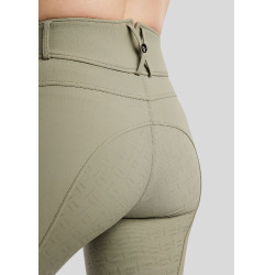 Pantalones de montar MoGaia Gun Metal Caviar con bolsillos para móvil Blanco F/G Montar