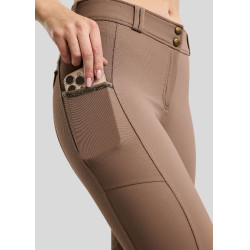 Pantalones de Montar MOVeronica Golden Quartz Crystaltape con bolsillos para móvil color marrón nougat F/G Montar